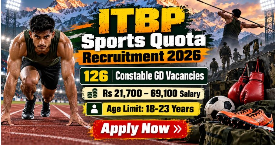 ITBP Sports Quota Recruitment 2026 – Apply Online for 126 Constable GD Posts